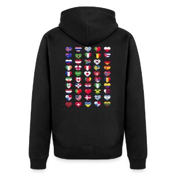 Drapeaux nationaux Drapeaux nationaux Forme du cœur - Veste à capuche bio Premium Unisexe - noir - Dos - Nico (187cm)