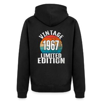 Année de naissance 1967 Vintage Limited Edition Retro - Veste à capuche bio Premium Unisexe - noir - Dos - Nico (187cm)