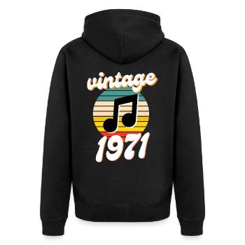 né 1971 millésime 71 idée cadeau anniversaire - Veste à capuche bio Premium Unisexe - noir - Dos - Nico (187cm)