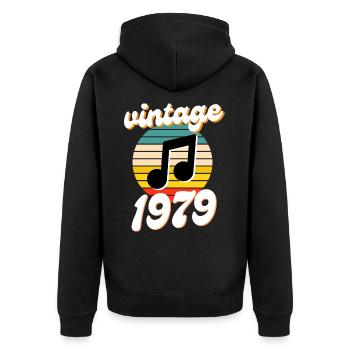 né 1979 millésime 79 idée cadeau anniversaire - Veste à capuche bio Premium Unisexe - noir - Dos - Nico (187cm)