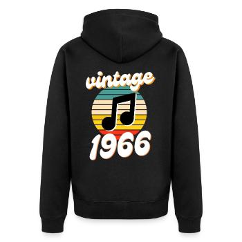 né 1966 millésime 66 idée cadeau anniversaire - Veste à capuche bio Premium Unisexe - noir - Dos - Nico (187cm)