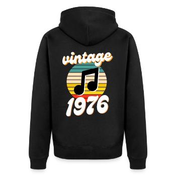 né 1976 année 76 idée cadeau anniversaire - Veste à capuche bio Premium Unisexe - noir - Dos - Nico (187cm)