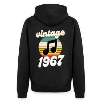 né 1967 année 67 idée cadeau anniversaire - Veste à capuche bio Premium Unisexe - noir - Dos - Nico (187cm)