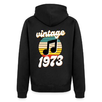 né 1973 millésime 73 idée cadeau anniversaire - Veste à capuche bio Premium Unisexe - noir - Dos - Nico (187cm)