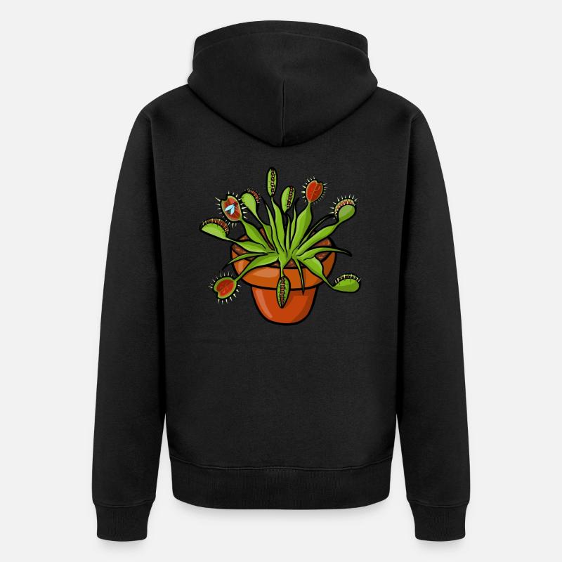 The Venus flytrap can count - Unisex Premium Organic Zip Hoodie - black