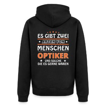 Optiker Geschenk - zwei Arten von... Design - Unisex Premium Bio Zip Hoodie - Schwarz - Hinten - Nico (187cm)
