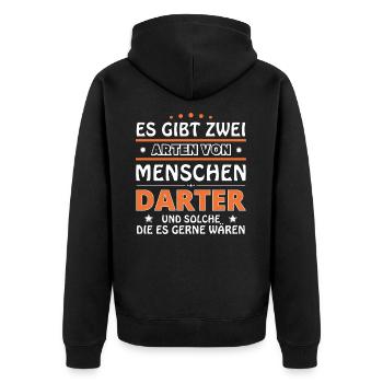Darter Geschenk - zwei Arten von... Design - Unisex Premium Bio Zip Hoodie - Schwarz - Hinten - Nico (187cm)
