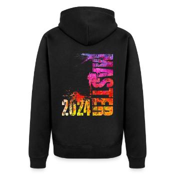 Master 2024 - Unisex Premium Bio Zip Hoodie - Schwarz - Hinten - Nico (187cm)