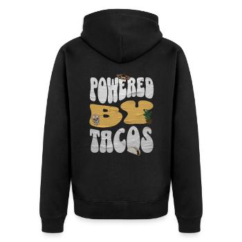 Taco - Unisex Premium Bio Zip Hoodie - Schwarz - Hinten - Nico (187cm)