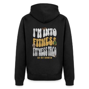 Taco - Unisex Premium Organic Zip Hoodie - black - Back - Nico (187cm)