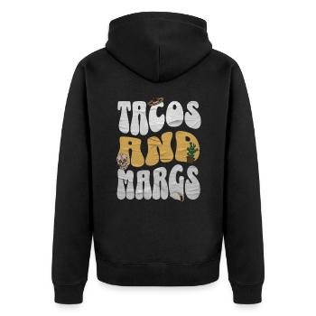 Taco - Unisex Premium Bio Zip Hoodie - Schwarz - Hinten - Nico (187cm)