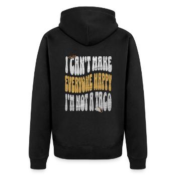 Taco - Unisex Premium Organic Zip Hoodie - black - Back - Nico (187cm)