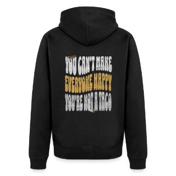 Taco - Unisex Premium Bio Zip Hoodie - Schwarz - Hinten - Nico (187cm)