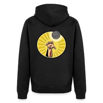 Boule hand with boule ball - Unisex Premium Organic Zip Hoodie - black - Back - Nico (187cm)