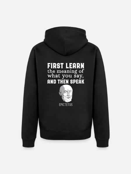 Epicteto Cita Estoicismo Regalo Estoico - Chaqueta con capucha prémium ecológica unisex - negro