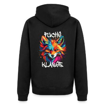 Graffiti Fuchsklasse Grundschule Klassentier - Unisex Premium Bio Zip Hoodie - Schwarz - Hinten - Nico (187cm)