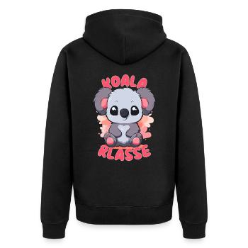 Süßes Koalaklasse Grundschule Klassentier - Unisex Premium Bio Zip Hoodie - Schwarz - Hinten - Nico (187cm)