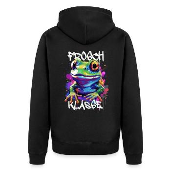 Graffiti Froschklasse Grundschule Klassentier - Unisex Premium Bio Zip Hoodie - Schwarz - Hinten - Nico (187cm)