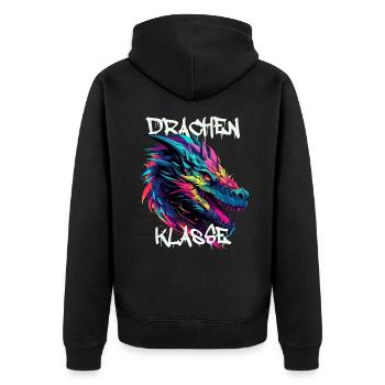Graffiti Drachenklasse Grundschule Klassentier - Unisex Premium Bio Zip Hoodie - Schwarz - Hinten - Nico (187cm)