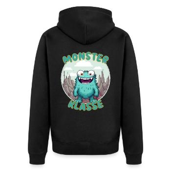 Süßes Monsterklasse Grundschule Klassentier - Unisex Premium Bio Zip Hoodie - Schwarz - Hinten - Nico (187cm)