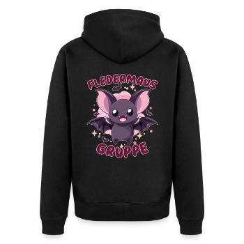 Süßes Fledermausgruppe Kindergarten Gruppentier - Unisex Premium Bio Zip Hoodie - Schwarz - Hinten - Nico (187cm)
