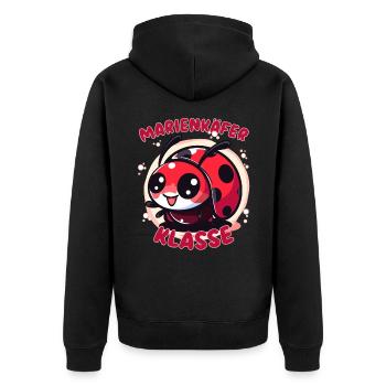 Süßes Marienkäferklasse Grundschule Klassentier - Unisex Premium Bio Zip Hoodie - Schwarz - Hinten - Nico (187cm)