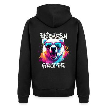 Graffiti Eisbärengruppe Kindergarten Gruppentier - Unisex Premium Bio Zip Hoodie - Schwarz - Hinten - Nico (187cm)