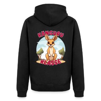 Süßes Känguruklasse Grundschule Klassentier - Unisex Premium Bio Zip Hoodie - Schwarz - Hinten - Nico (187cm)