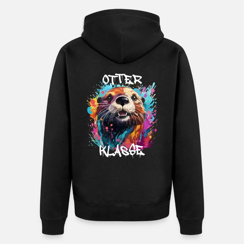 Graffiti Otterklasse Grundschule Klassentier Otter - Unisex Premium Bio Zip Hoodie - Schwarz
