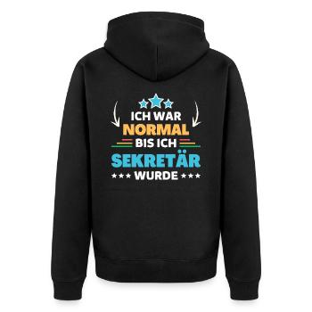 J’étais normale jusqu’à ce que je devienne secrétaire - Veste à capuche bio Premium Unisexe - noir - Dos - Nico (187cm)