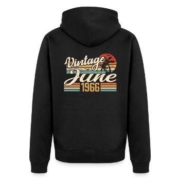 June 1966 Birthday 1966 Retro 1966 June 1966 - Unisex Premium Organic Zip Hoodie - black - Back - Nico (187cm)