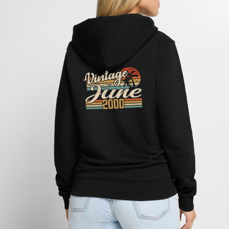 Juni 2000 Jubiläum 2000 Retro 2000 Juni 2000 Unisex Premium Bio Zip Hoodie