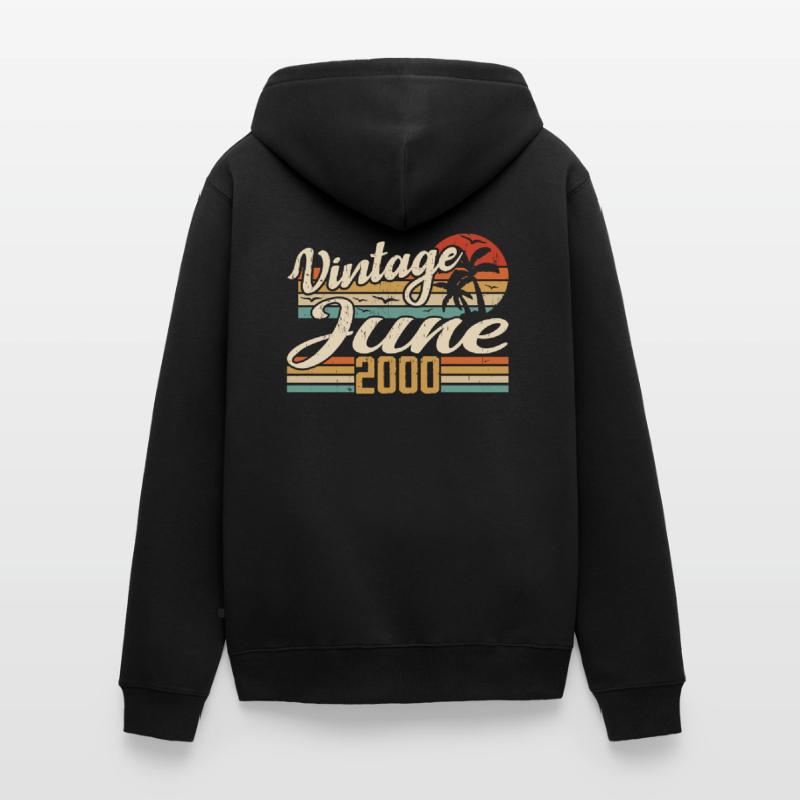 Juni 2000 Jubiläum 2000 Retro 2000 Juni 2000 Unisex Premium Bio Zip Hoodie