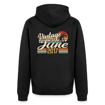 June 2017 Anniversary 2017 Retro 2017 June 2017 - Unisex Premium Organic Zip Hoodie - black - Back - Nico (187cm)