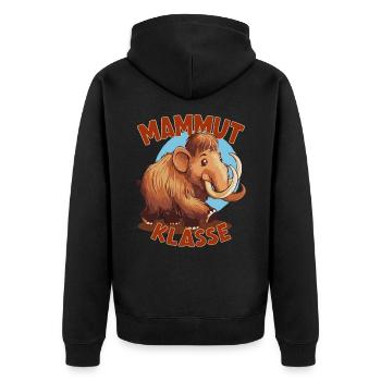 Cartoon Mammutklasse Grundschule Klassentier - Unisex Premium Bio Zip Hoodie - Schwarz - Hinten - Nico (187cm)