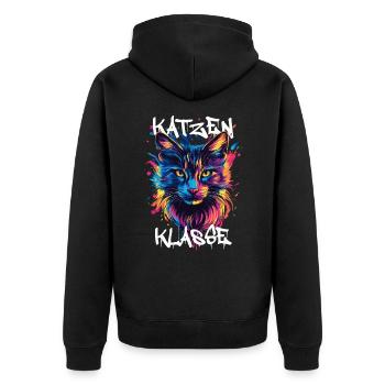 Graffiti Katzenklasse Grundschule Klassentier - Unisex Premium Bio Zip Hoodie - Schwarz - Hinten - Nico (187cm)