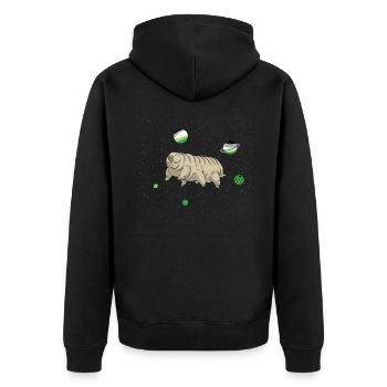 Aromatic tardigrade in space - Unisex Premium Organic Zip Hoodie - black - Back - Nico (187cm)