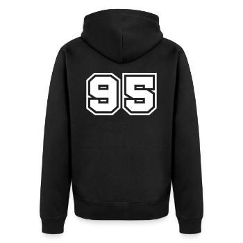 95 number symbol - Unisex Premium Organic Zip Hoodie - black - Back - Nico (187cm)