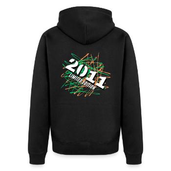 Limited Edition 2011 - Unisex Premium Bio Zip Hoodie - Schwarz - Hinten - Nico (187cm)