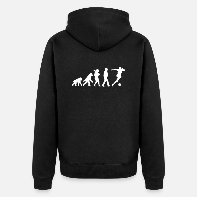 Évolution du football - Veste à capuche bio Premium Unisexe - noir
