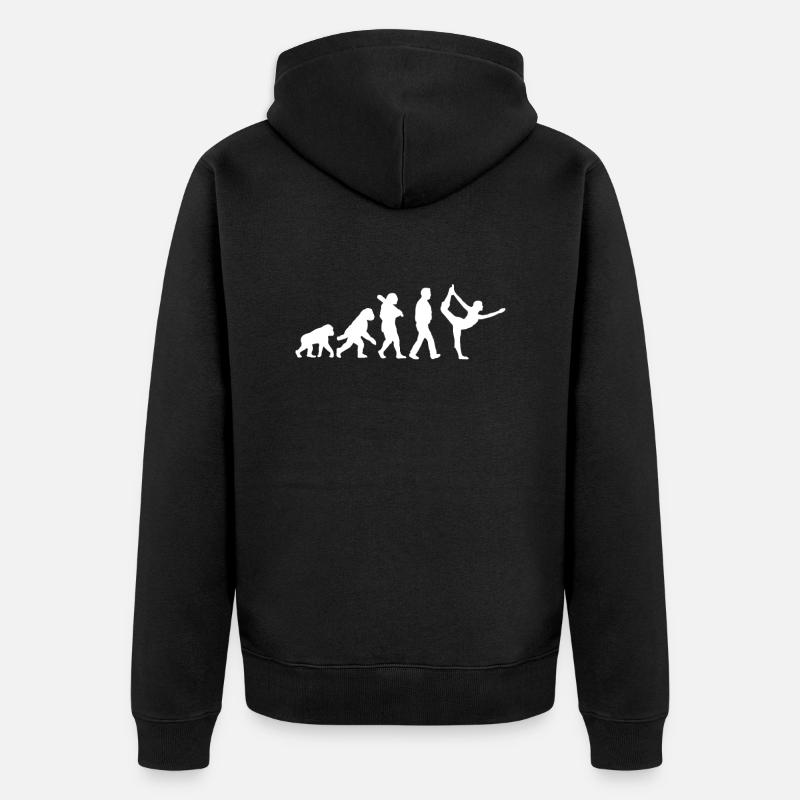 Evolution des Yoga - Unisex Premium Bio Zip Hoodie - Schwarz