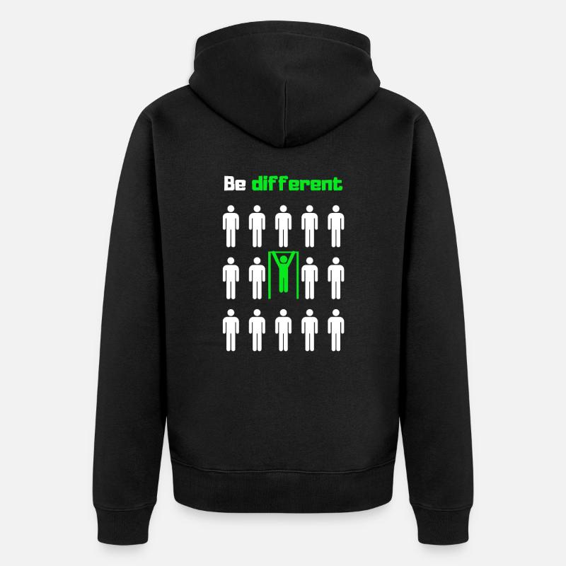 Be different, train - Unisex Premium Organic Zip Hoodie - black