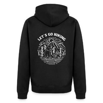 Let's go hiking - Unisex Premium Organic Zip Hoodie - black - Back - Nico (187cm)