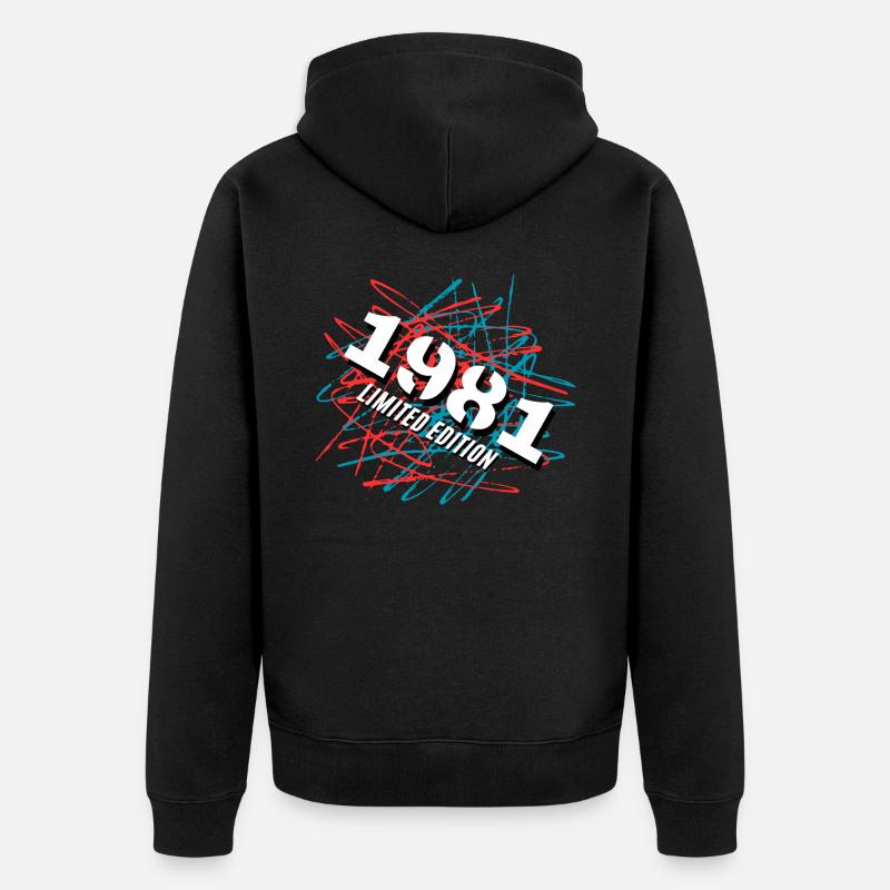 1981 Édition limitée - Veste à capuche bio Premium Unisexe - noir