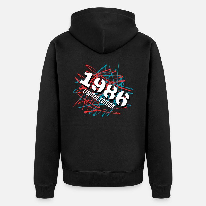 1986 Édition limitée - Veste à capuche bio Premium Unisexe - noir