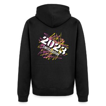 2023 Limited Edition - Unisex Premium Bio Zip Hoodie - Schwarz - Hinten - Nico (187cm)