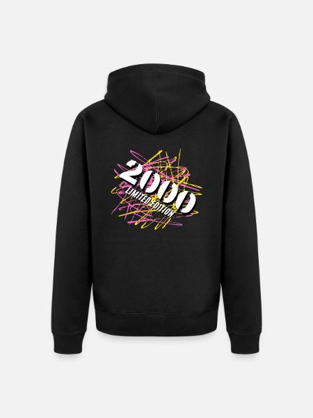 2000 Édition Limitée - Veste à capuche bio Premium Unisexe - noir