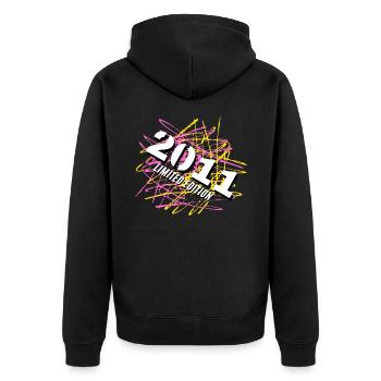 2011 Limited Edition - Unisex Premium Organic Zip Hoodie - black - Back - Nico (187cm)