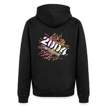 2004 Limited Edition - Unisex Premium Bio Zip Hoodie - Schwarz - Hinten - Nico (187cm)