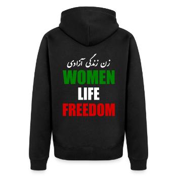 Women life freedom - Veste à capuche bio Premium Unisexe - noir - Dos - Nico (187cm)